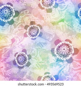 Seamless pattern with flowers. Vector floral background.
