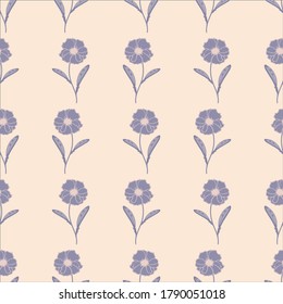 seamless pattern, flowers, vector, freehand drawing