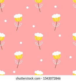 Seamless pattern of flowers vector illustration.