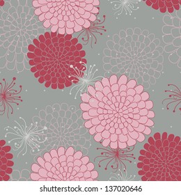 Seamless pattern with flowers. Vector illustration