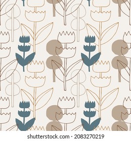 seamless pattern with flowers. vector illustration
