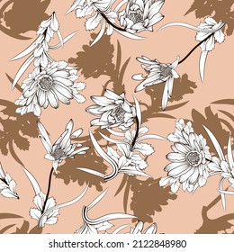 Seamless pattern with  flowers, vector illustration. Perfect for background greeting cards and invitations of the wedding, birthday, Valentine's Day, Mother's Day.
