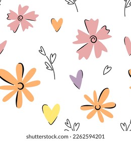 Seamless pattern with  flowers. Vector illustration 