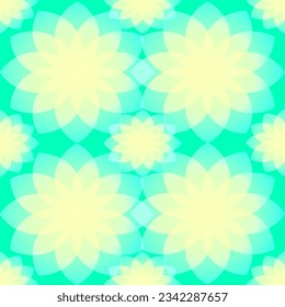 Seamless pattern with flowers. Vector illustration. Green background.