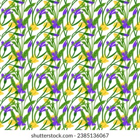 Seamless pattern flowers vector illustration. The botany inspired artwork showcased intricate textures and forms found in vegetative life The seamless pattern flowers added decorative flair to overall