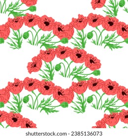 Seamless pattern flowers vector illustration. The repetitive nature seamless design created captivating visual rhythm The seamless pattern flowers concept explored symbolic representation floral