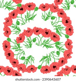 Seamless pattern flowers vector illustration. The seamless background provided serene and tranquil backdrop, creating peaceful atmosphere The seamless design seamlessly integrated elements nature