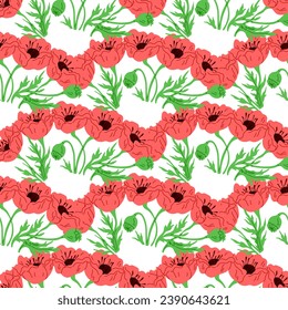 Seamless pattern flowers vector illustration. The decorative elements incorporated botanical motifs in seamless manner The seamless pattern flora and fauna depicted interconnectedness nature