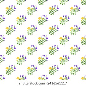 Seamless pattern flowers vector illustration. The endless repetition seamless pattern created mesmerizing visual experience The infinite beauty seamless pattern flowers symbolized everlasting cycle