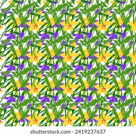 Seamless pattern flowers vector illustration. The repetitive design created continuous flow seamless patterns The seamless pattern flowers concept explored beauty and symbolism floral motifs