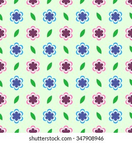 Seamless pattern with flowers. Vector illustration