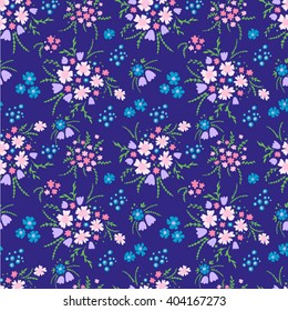 Seamless Pattern of Flowers - Vector Illustration 6 colors