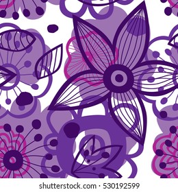 Seamless pattern with flowers. Vector illustration
