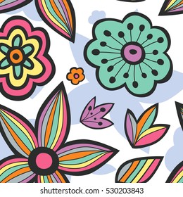 Seamless pattern with flowers. Vector illustration