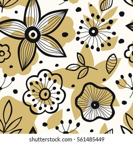 Seamless pattern with flowers. Vector illustration