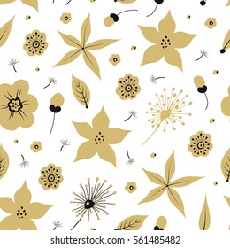 Seamless pattern with flowers. Vector illustration