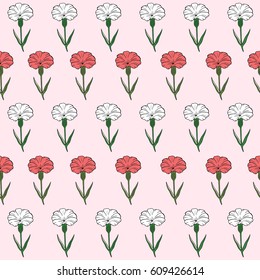 Seamless pattern with flowers. Vector illustration