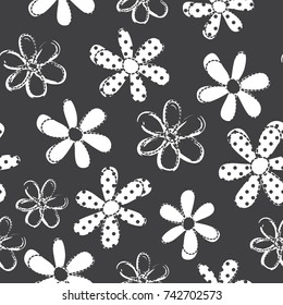 seamless pattern with flowers vector illustration, vector textile fabric print