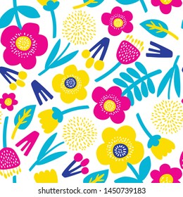 Seamless pattern with flowers. Vector illustrations