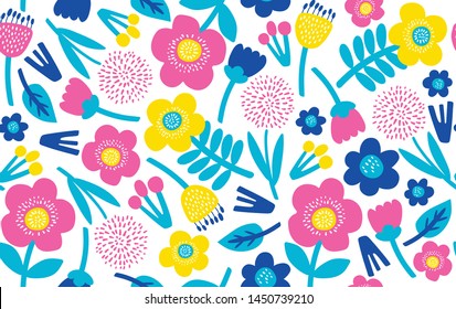 Seamless pattern with flowers. Vector illustrations