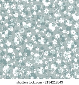 Seamless pattern with flowers. Vector illustration.vintage small flowers seamless pattern.seamless vector floral pattern in white flower on pastel grey background.