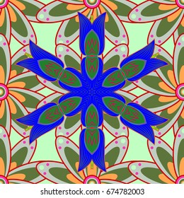 Seamless pattern with flowers. Vector ornaments. Ornate zentangle texture, endless pattern with abstract flowers. Seamless pattern can be used for wallpaper, web page background, surface textures.