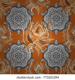 Seamless pattern with flowers. Vector ornate zentangle texture, endless pattern with abstract flowers. Seamless pattern can be used for wallpaper, web page background, surface textures.