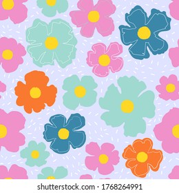Seamless pattern with flowers. Vector Stock illustration.Delicate daisy print -  background.