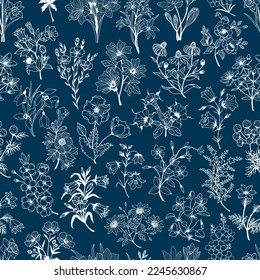 Seamless pattern from flowers. Vector stock illustration eps10. 