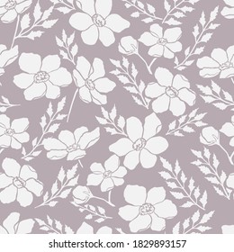 Nahtloses Muster mit Blumen. Vintage-Hintergrund für Ihr Design. Muster für Gewebe, Textilien, Tapeten, Verpackungen.