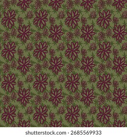 seamless pattern with flowers vintage decor
