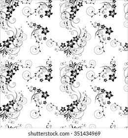 Seamless pattern with flowers. Vintage retro floral background. Flowers in vector with design floral elements. Flowers texture.