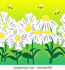 Seamless Pattern Flowers White 1