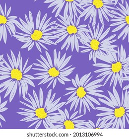 Seamless pattern flowers white Hand drawn background. floral pattern for wallpaper or fabric.