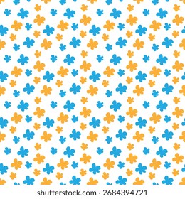 Padrão sem emenda com flores. flores amarelas e azuis grande para tecido, decoração, papel de embrulho