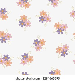 Seamless pattern with flowers for your design. Vector.
