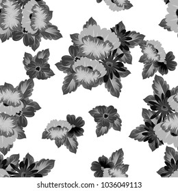 Seamless pattern of flowers. For your designs, greeting cards, greeting cards, invitations for wedding, birthday, party, Valentine's day. Vector illustration.