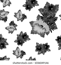 Seamless pattern of flowers. For your designs, greeting cards, greeting cards, invitations for wedding, birthday, party, Valentine's day. Vector illustration.