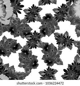 Seamless pattern of flowers. For your designs, greeting cards, greeting cards, invitations for wedding, birthday, party, Valentine's day. Vector illustration.