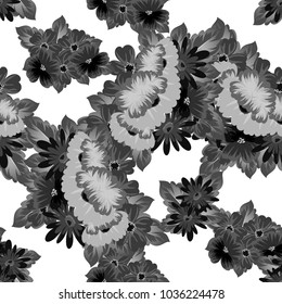 Seamless pattern of flowers. For your designs, greeting cards, greeting cards, invitations for wedding, birthday, party, Valentine's day. Vector illustration.