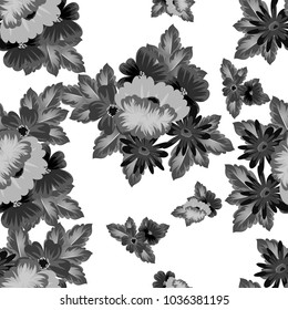 Seamless pattern of flowers. For your designs, greeting cards, greeting cards, invitations for wedding, birthday, party, Valentine's day. Vector illustration.