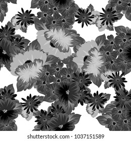 Seamless pattern of flowers. For your designs, greeting cards, greeting cards, invitations for wedding, birthday, party, Valentine's day. Vector illustration.