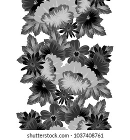 Seamless pattern of flowers. For your designs, greeting cards, greeting cards, invitations for wedding, birthday, party, Valentine's day. Vector illustration.