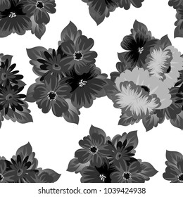 Seamless pattern of flowers. For your designs, greeting cards, greeting cards, invitations for wedding, birthday, party, Valentine's day. Vector illustration.