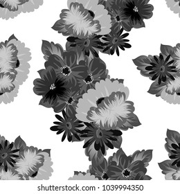 Seamless pattern of flowers. For your designs, greeting cards, greeting cards, invitations for wedding, birthday, party, Valentine's day. Vector illustration.