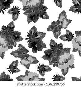 Seamless pattern of flowers. For your designs, greeting cards, greeting cards, invitations for wedding, birthday, party, Valentine's day. Vector illustration.