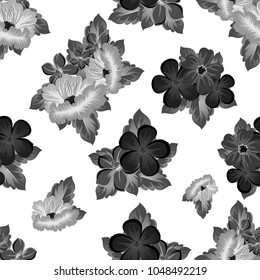 seamless pattern of flowers. For your fabric design, greeting, invitation. For wedding, party, birthday, holiday Vector illustration