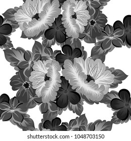 seamless pattern of flowers. For your fabric design, greeting, invitation. For wedding, party, birthday, holiday Vector illustration