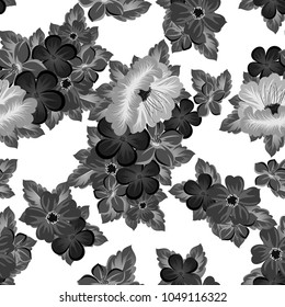 seamless pattern of flowers. For your fabric design, greeting, invitation. For wedding, party, birthday, holiday Vector illustration