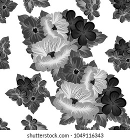 seamless pattern of flowers. For your fabric design, greeting, invitation. For wedding, party, birthday, holiday Vector illustration
